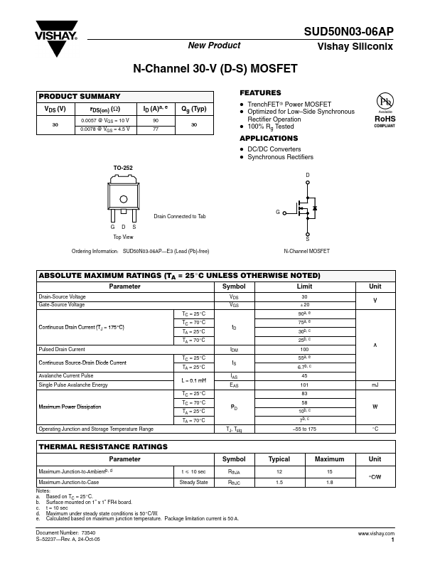 SUD50N03-06AP