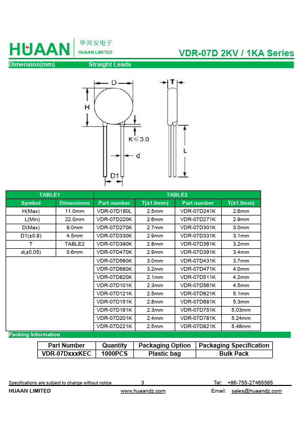 VDR-07D271KEC