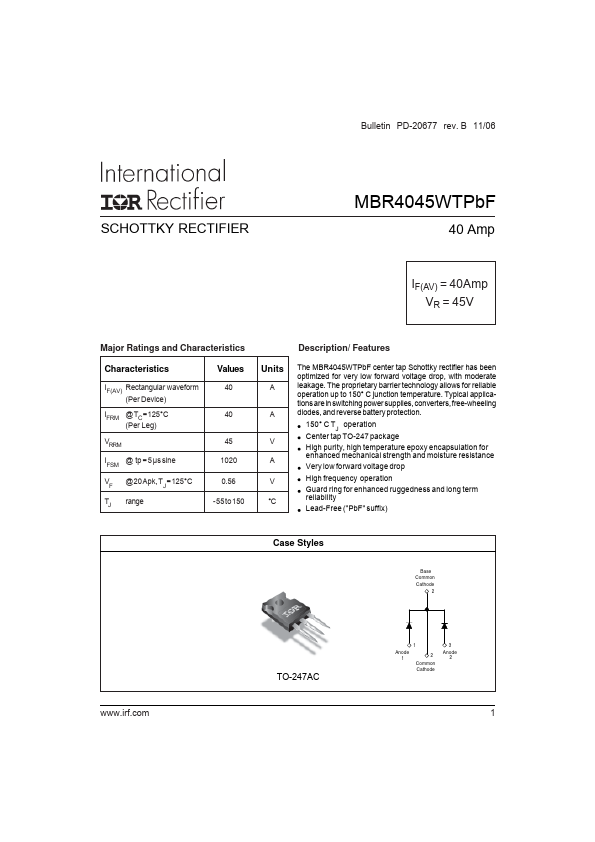 MBR4045WTPbF