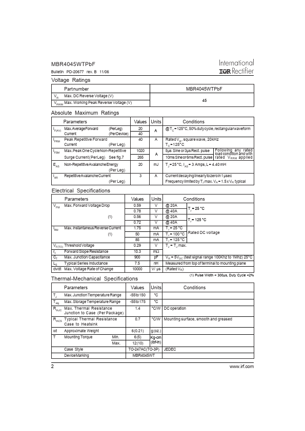 MBR4045WTPbF