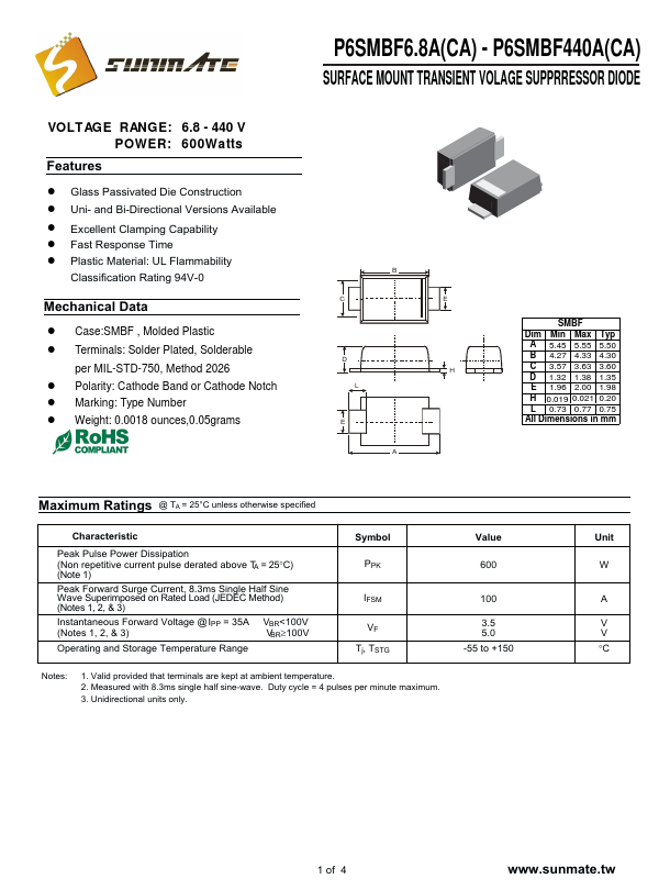 P6SMBF110CA