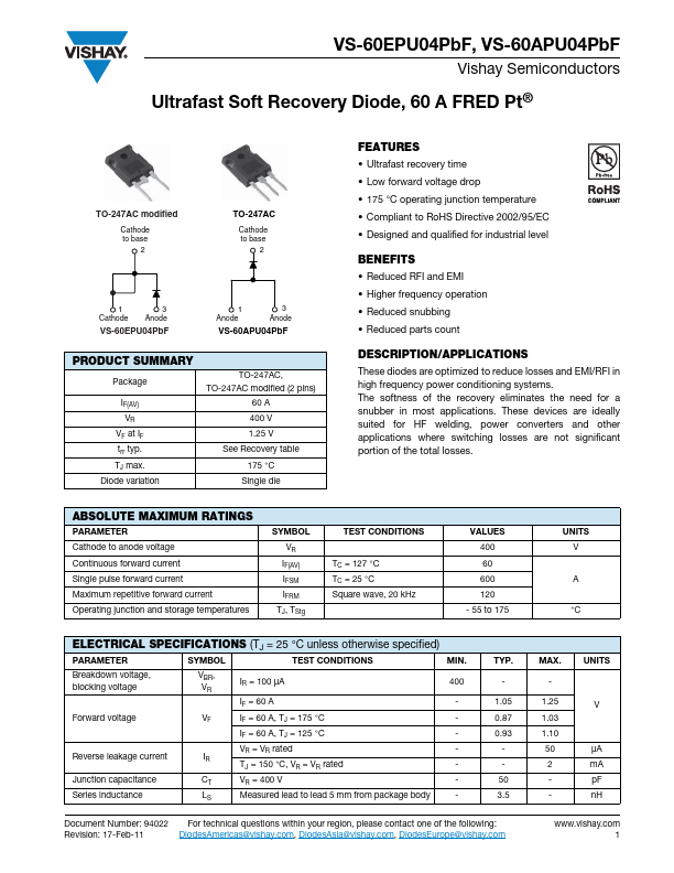 VS-60APU04PbF