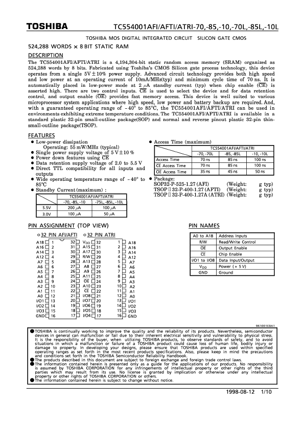 TC554001AFTI-10L