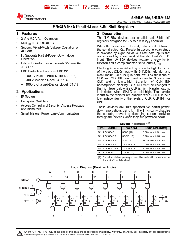 SN54LV165A