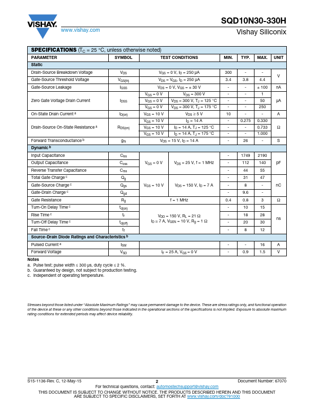 SQD10N30-330H