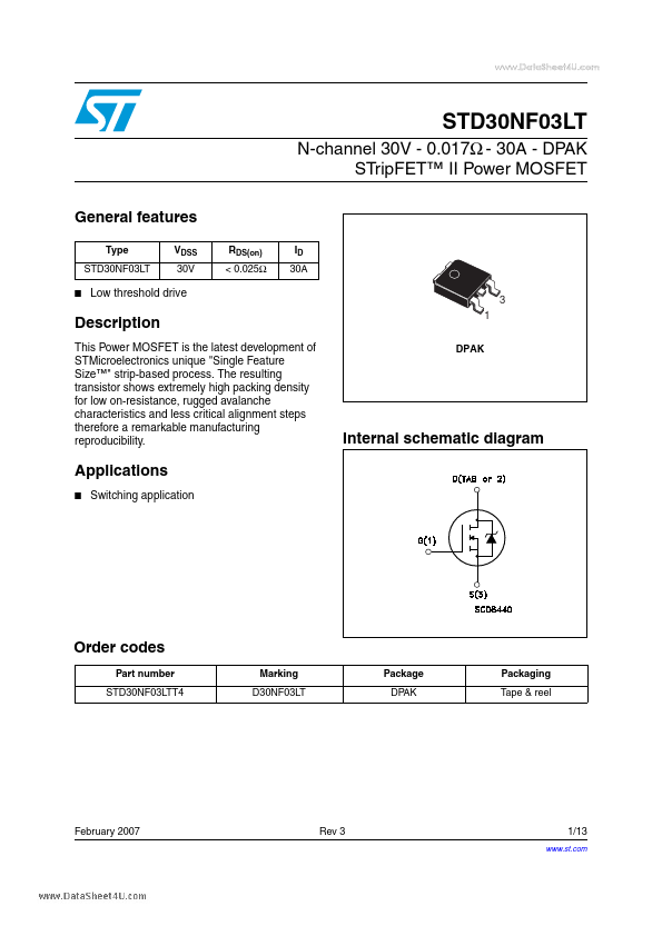 STD30NF03LT