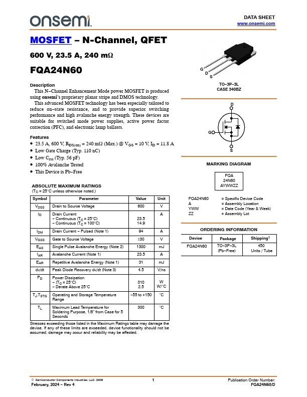 FQA24N60