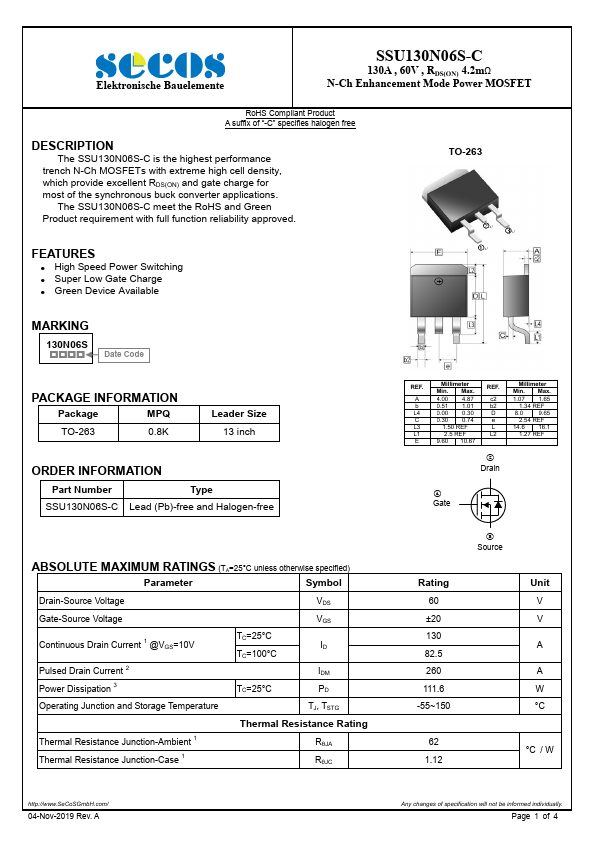 SSU130N06S-C