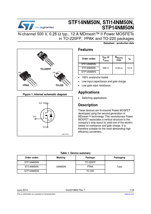 STP14NM50N