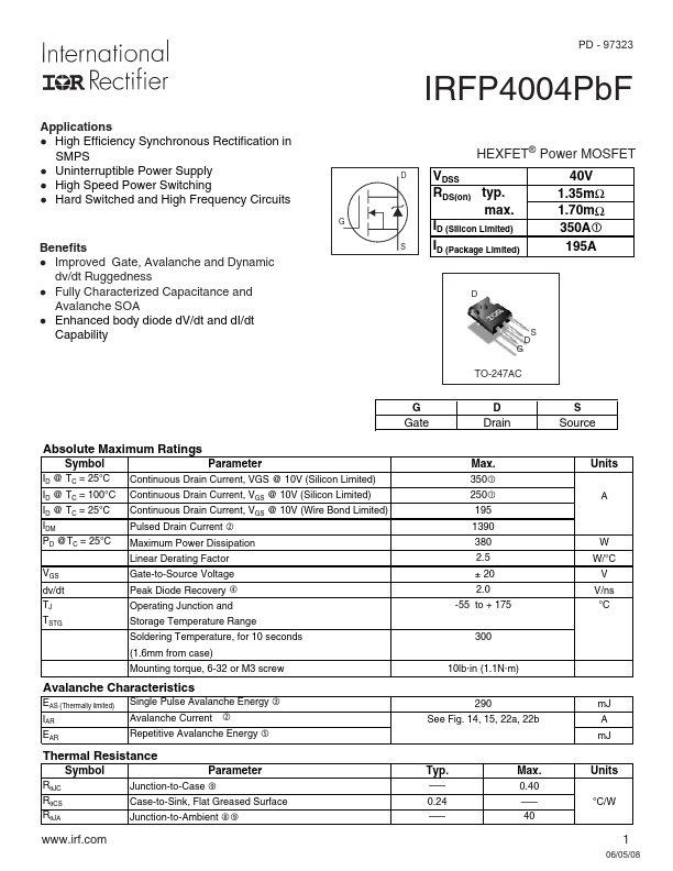 IRFP4004PbF