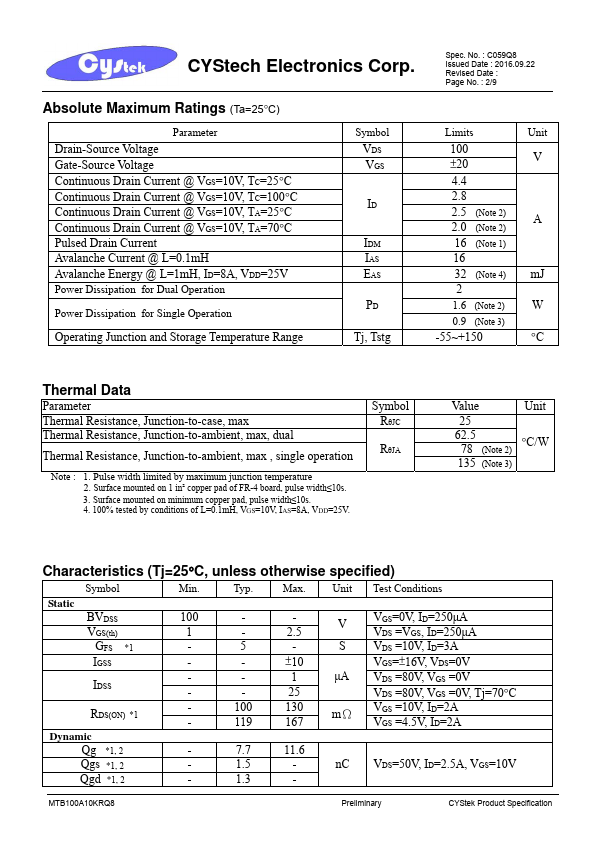 MTB100A10KRQ8