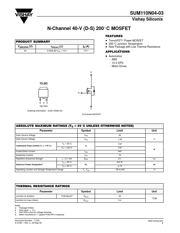 SUM110N04-03