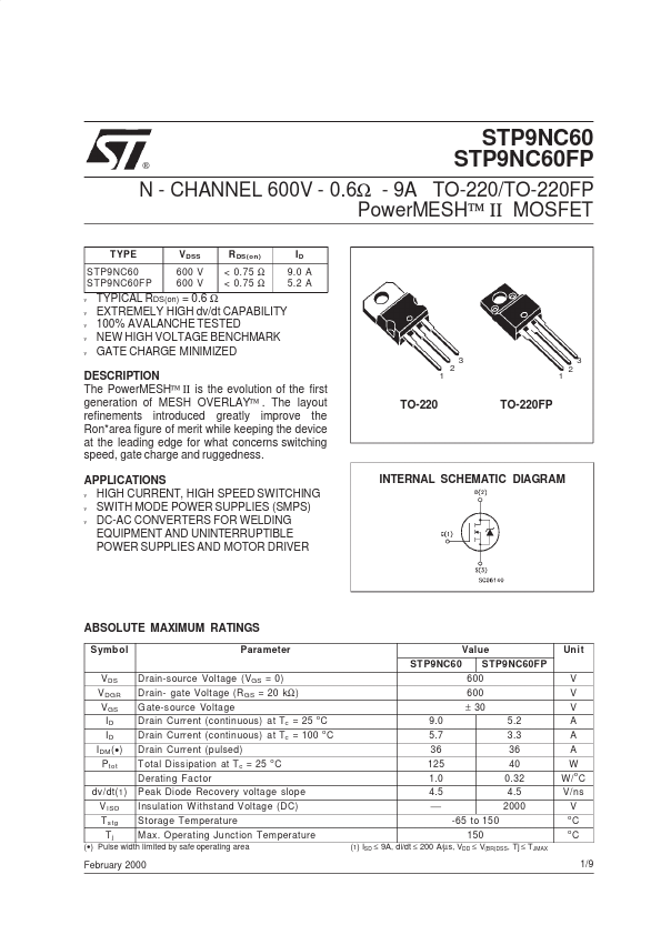 STP9NC60FP