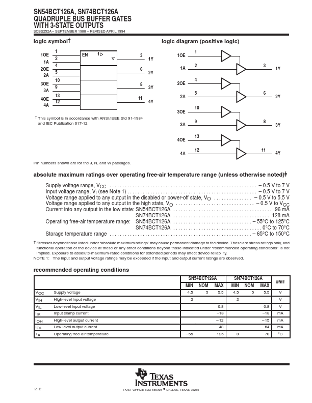 SN54BCT126A