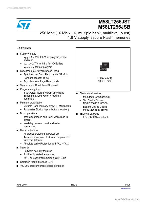 M58LT256JSB