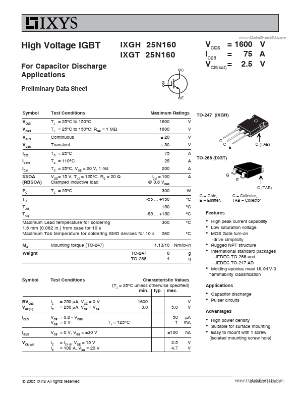 IXGT25N160