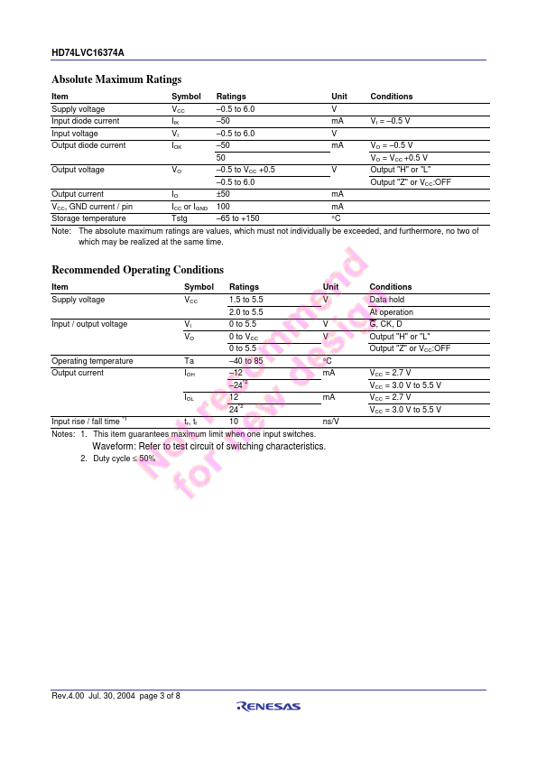 HD74LVC16374A