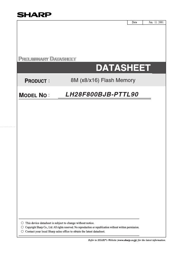 LH28F800BJB-PTTL90