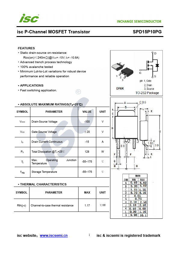 SPD15P10PG