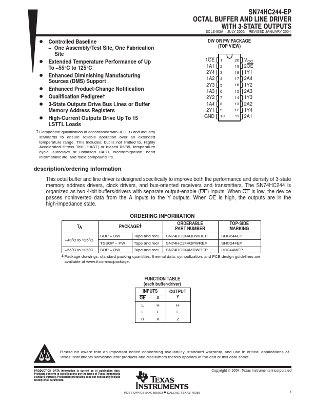 SN74HC244-EP