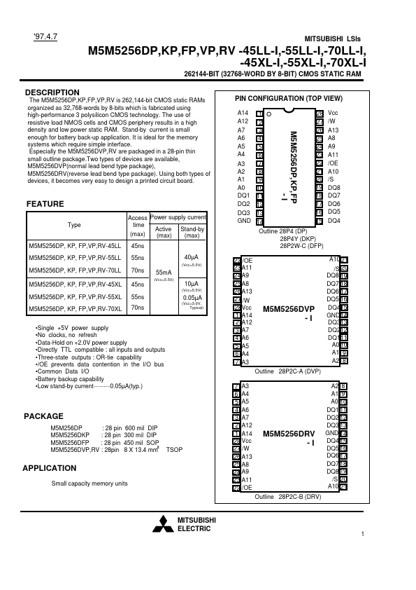 M5M5256RV-45XL-I