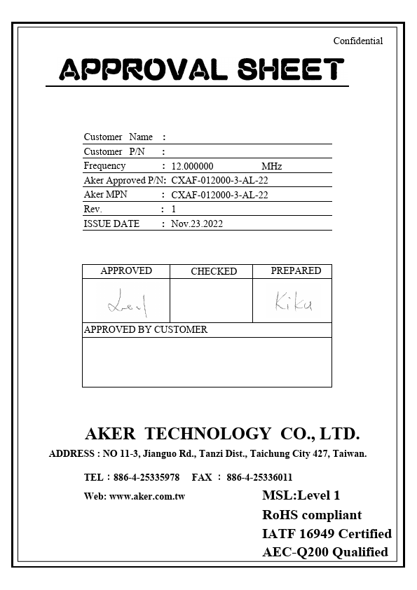 CXAF-012000-3-AL-22