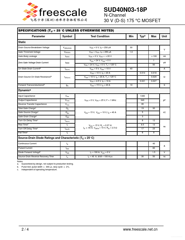 SUD40N03-18P