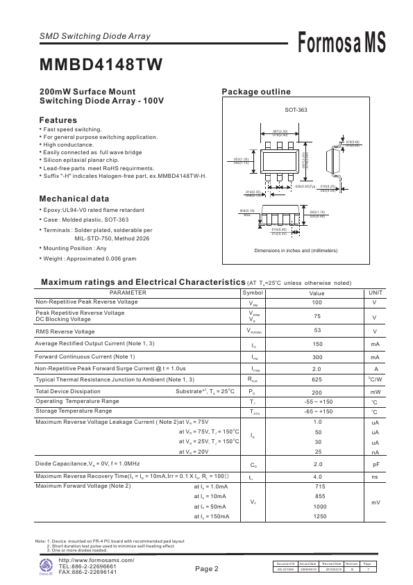 MMBD4148TW