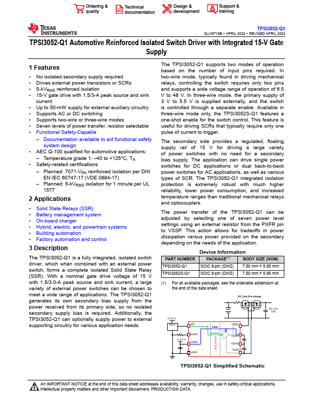 TPSI3052-Q1