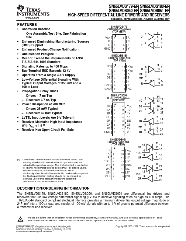 SN65LVDS180-EP