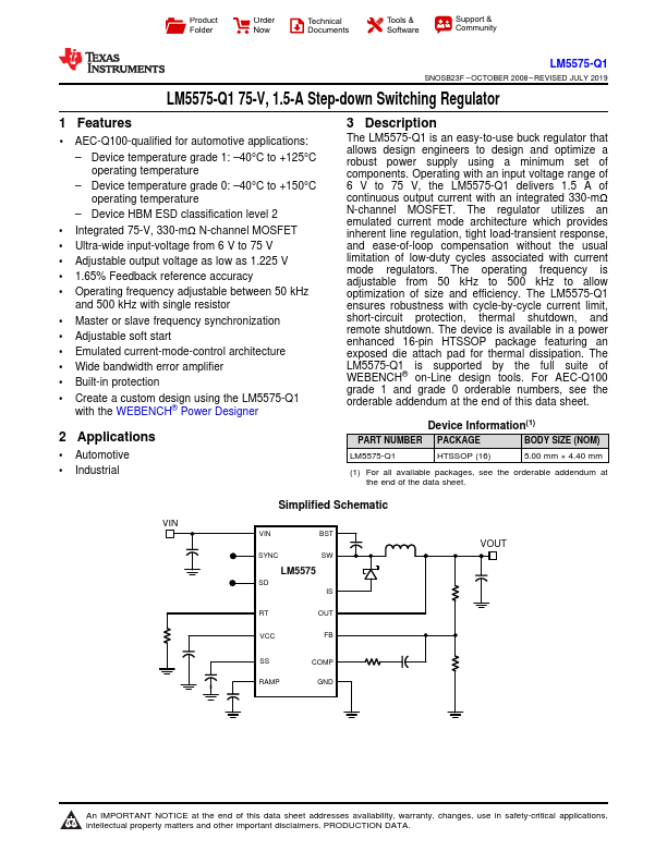 LM5575-Q1