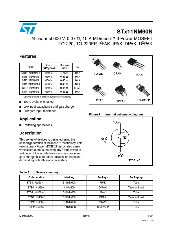 STP11NM60N