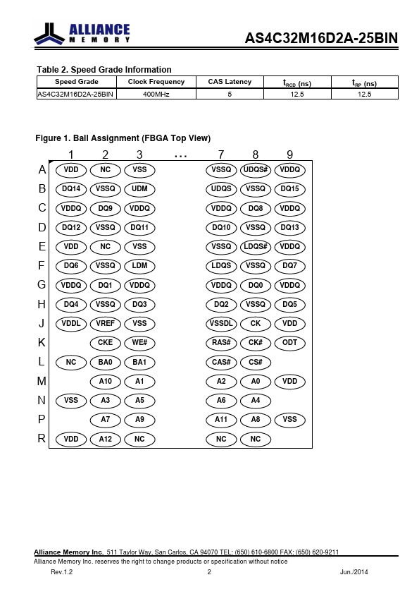 AS4C32M16D2A-25BIN