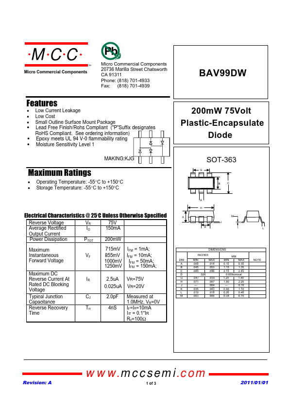 BAV99DW