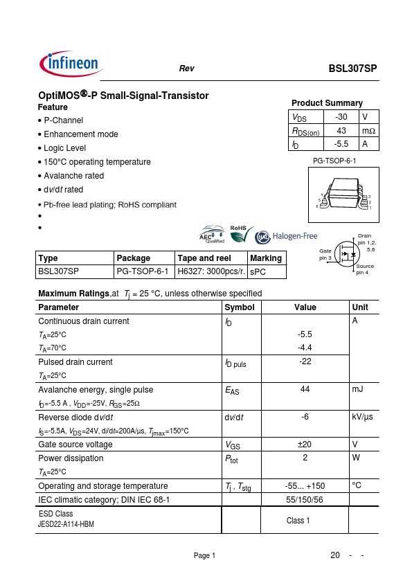 BSL307SP