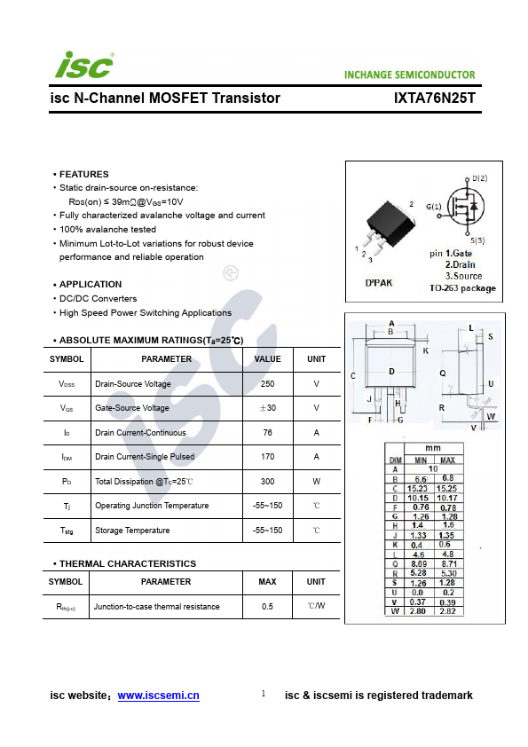 IXTA76N25T