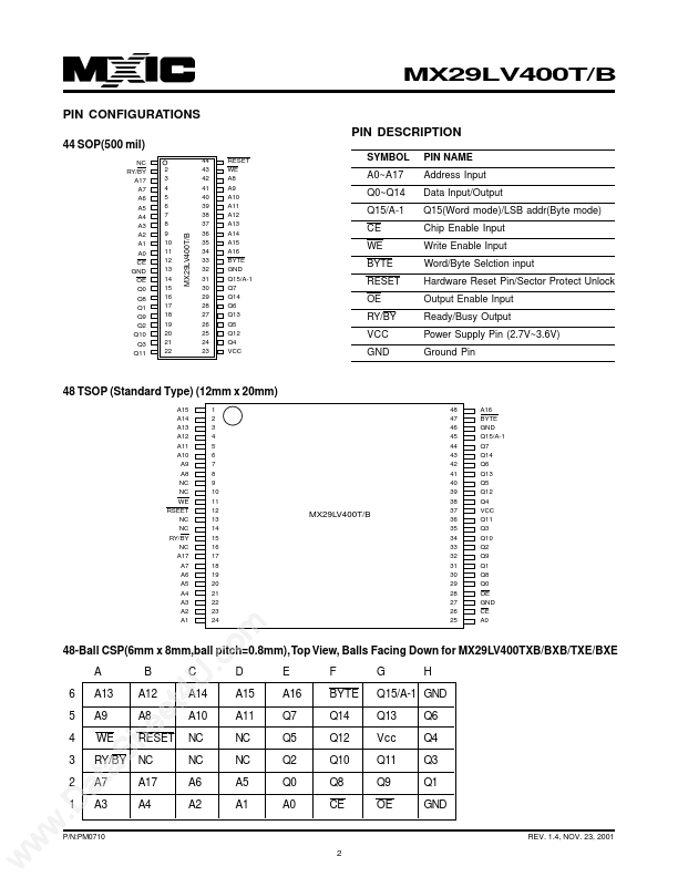 MX29LV400B