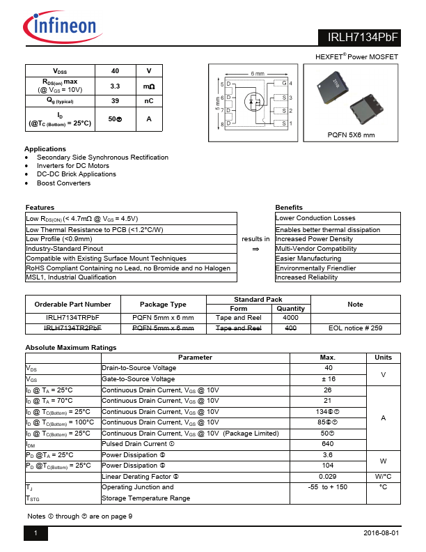 IRLH7134PbF