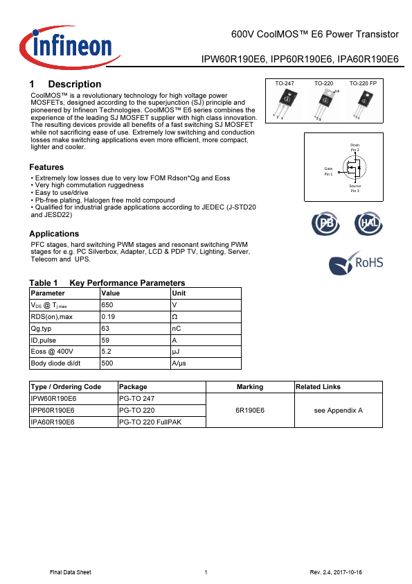 IPA60R190E6