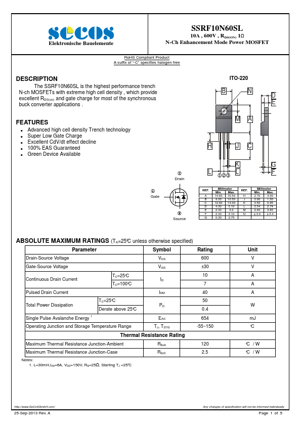 SSRF10N60SL