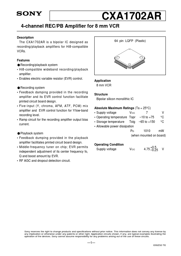 CXA1702AR