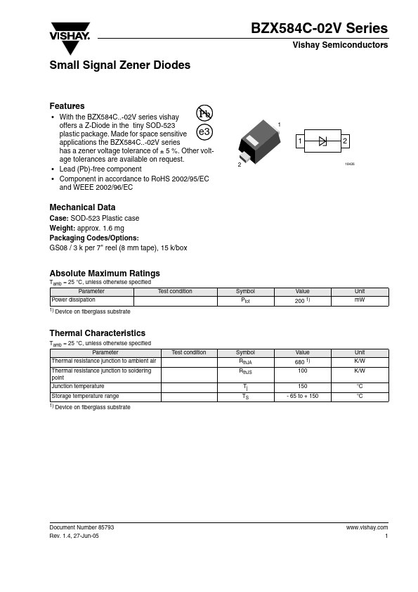 BZX584C2V7-02V