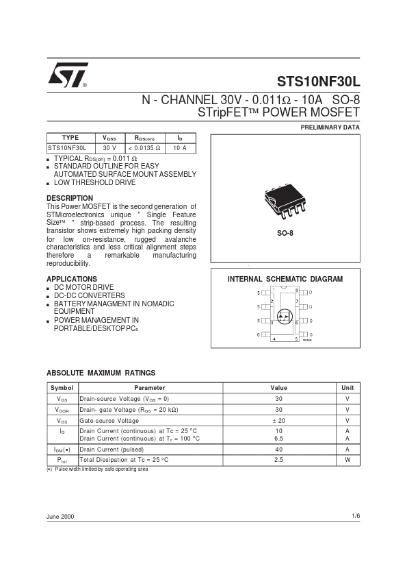 STS10NF30L