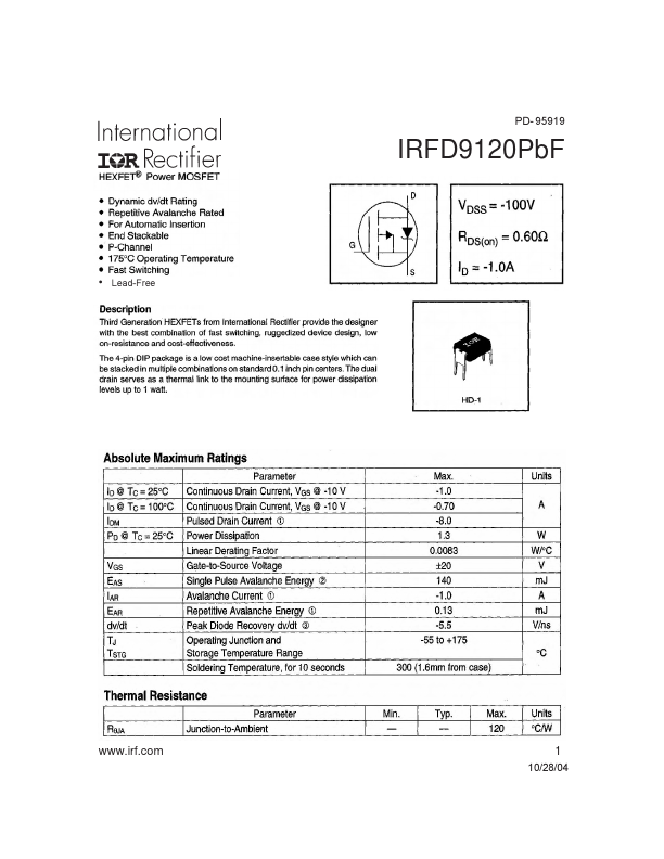 IRFD9120PbF