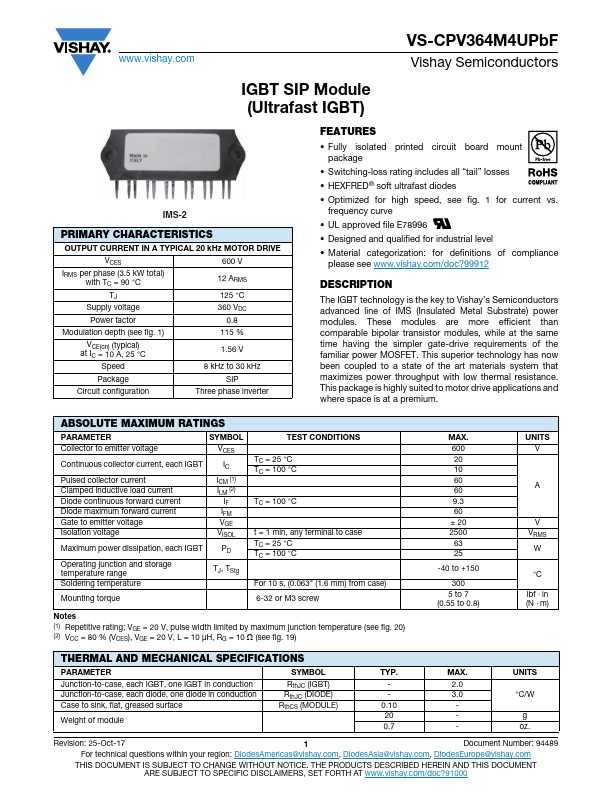 VS-CPV364M4UPbF