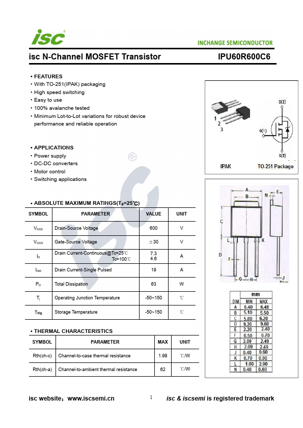 IPU60R600C6