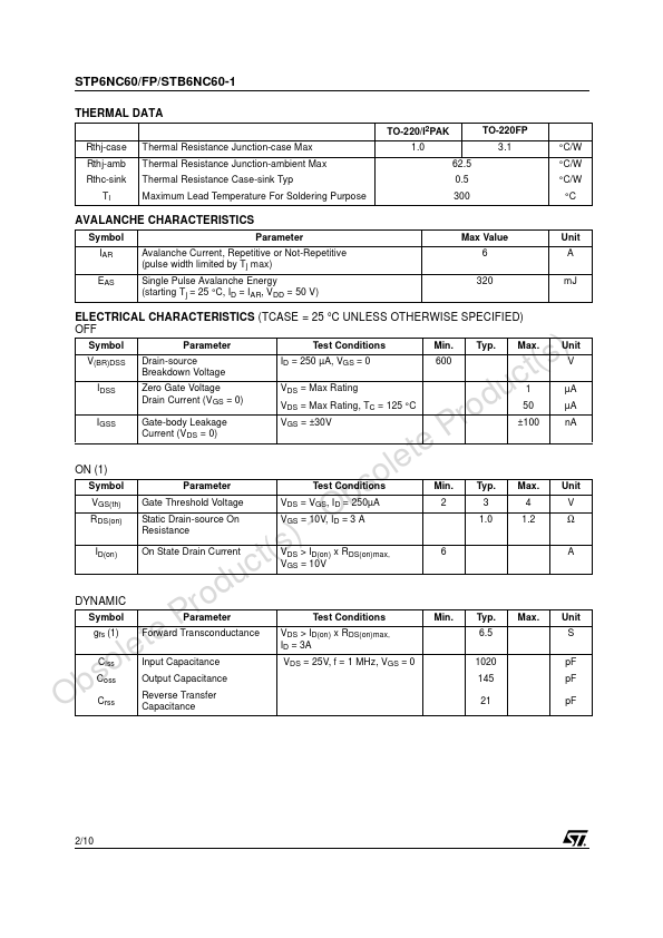 STP6NC60FP