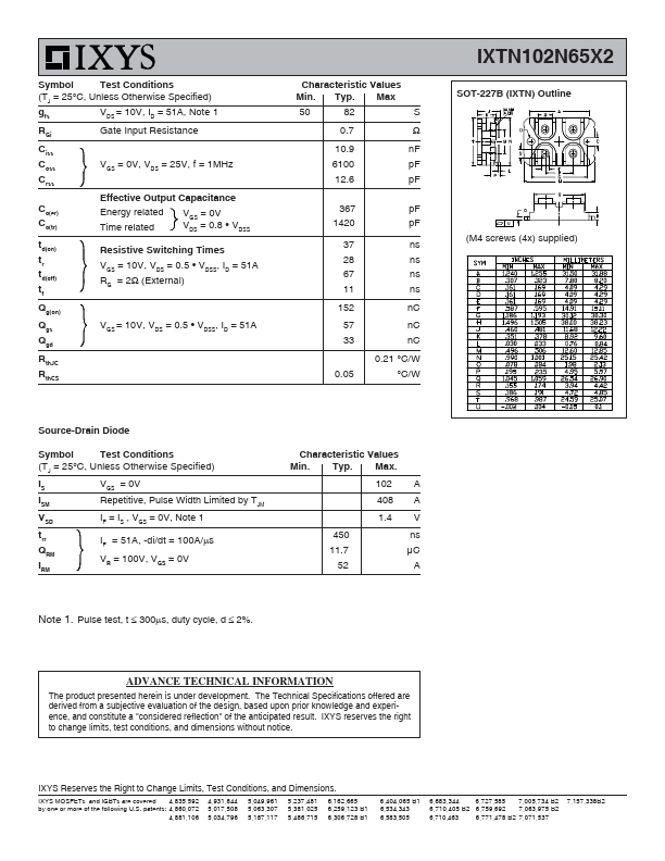 IXTN102N65X2