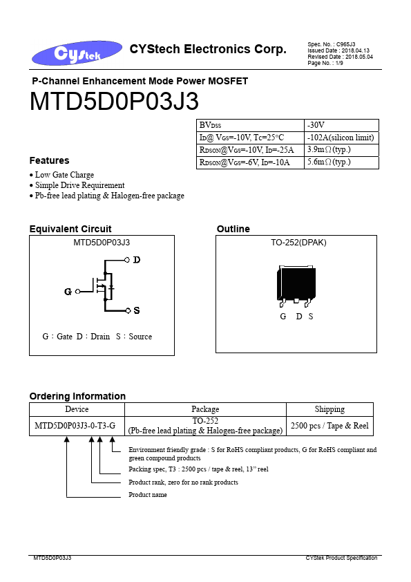 MTD5D0P03J3