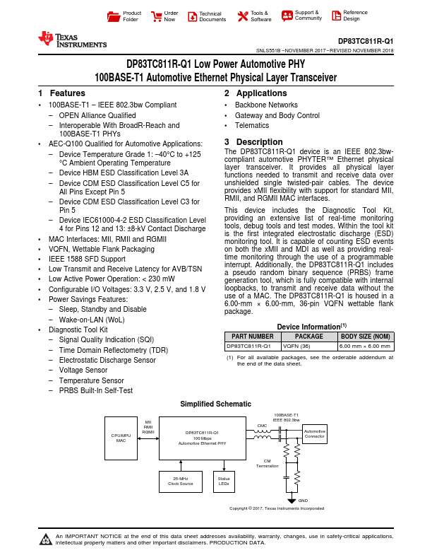 DP83TC811R-Q1